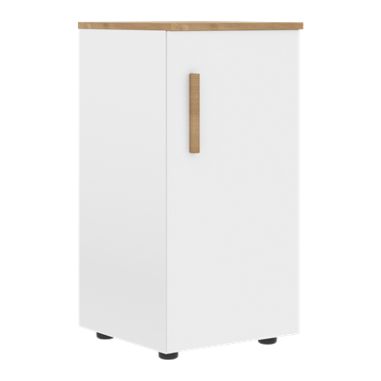 Шкаф колонна низкий с глухой правой дверью FORTA Белый-Дуб Гамильтон FLC 40.1 (R) (399х404х801) в Артеме - изображение