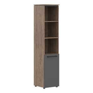 Шкаф колонна высокая с глухой малой дверью MORRIS TREND Антрацит/Кария Пальмира MHC 42.5 (429х423х1956) в Находке