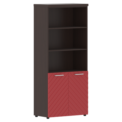 Шкаф с дверцами TORR LUX TLHC 85.5 854х452х1958 с 1 комплектом глухих малых дверей и топом Венге Магия/ Красный во Владивостоке - изображение