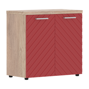 Шкаф с дверцами TORR LUX TLLC 85.1 с глухими малыми дверьми и топом 854х452х833 Дуб Каньон / Красный во Владивостоке - предосмотр