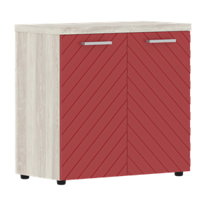 Шкаф с дверцами TORR LUX TLLC 85.1 с глухими малыми дверьми и топом 854х452х833 Сосна эдмонт/ Красный во Владивостоке
