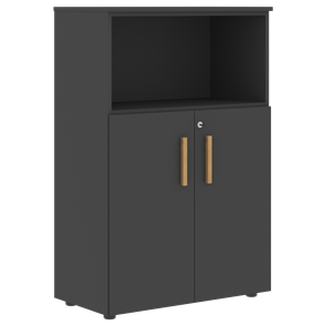 Шкаф с глухими малыми дверьми FORTA Черный Графит  FMC 80.3 (Z) (798х404х1197) в Уссурийске