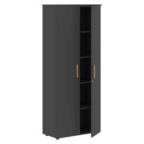 Широкий шкаф высокий FORTA Черный Графит FHC 80.1(Z) (798х404х1965) в Находке