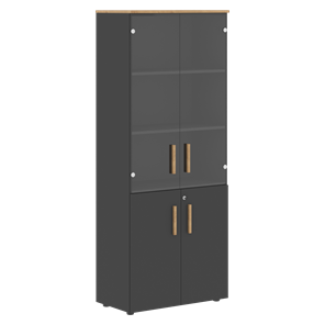 Широкий шкаф высокий FORTA Графит-Дуб Гамильтон  FHC 80.2(Z) (798х404х1965) в Уссурийске
