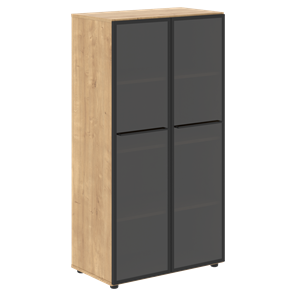 Шкаф средний со стеклянными  дверцами LOFTIS Дуб Бофорд LMC 80.2 (800х430х1517) в Артеме