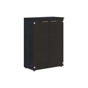Шкаф средний со стеклянными  дверьми XTEN Дуб Юкон XMC 85.2 (850х410х1165) в Находке