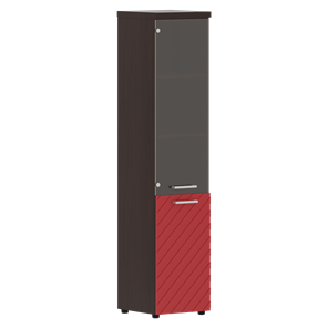Шкаф TORR LUX TLHC 42.2 L колонка комбинированная с топом 435х452х1958 Венге/ Красный в Находке