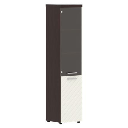 Шкаф TORR LUX TLHC 42.2 L колонка комбинированная с топом 435х452х1958 Венге/ Латте во Владивостоке - изображение