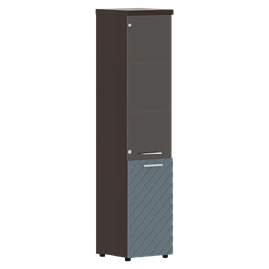 Шкаф-стеллаж TORR LUX TLHC 42.2 L колонка комбинированная с топом 435х452х1958 Венге/Серо-голубой в Находке