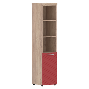 Шкаф TORR LUX TLHC 42.5 L колонка с глухой малой дверью и топом 435х452х1958 Дуб Каньон/ Красный в Находке