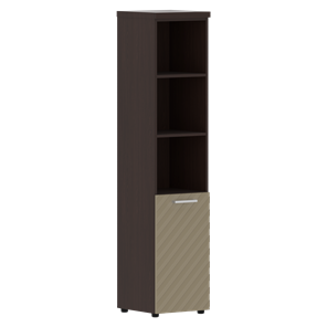 Шкаф-стеллаж TORR LUX TLHC 42.5 L колонка с глухой малой дверью и топом 435х452х1958 Венге/ Капучино во Владивостоке