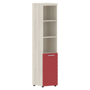 Шкаф TORR LUX TLHC 42.5 R колонка с глухой малой дверью и топом 435х452х1958 Сосна Эдмонт/ Красный в Находке