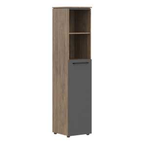 Шкаф высокий колонна со средней дверью MORRIS TREND Антрацит/Кария Пальмира MHC 42.6 (429х423х1956) в Находке