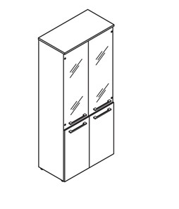 Шкаф высокий комбинированные двери MORRIS TREND Антрацит/Кария Пальмира MHC 85.2 (854х423х1956) во Владивостоке - предосмотр 1