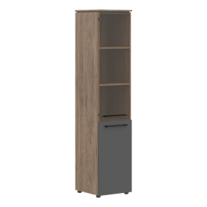 Шкаф колонка комбинированная MORRIS TREND Антрацит/Кария Пальмира MHC  42.2 (429х423х1956) в Артеме