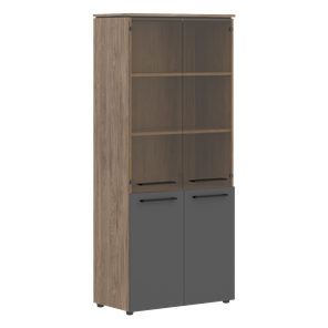 Шкаф высокий комбинированные двери MORRIS TREND Антрацит/Кария Пальмира MHC 85.2 (854х423х1956) в Находке