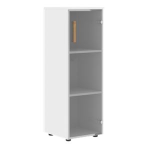 Шкаф колонна средний со стеклянной правой дверью FORTA Белый FMC 40.2 (R) (399х404х801) в Находке