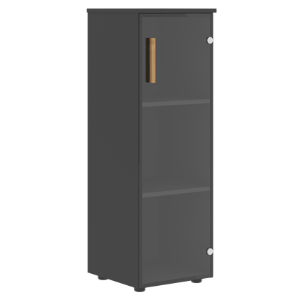 Средний шкаф колонна со стеклянной дверью правой FORTA Черный ГрафитFMC 40.2 (R) (399х404х801) в Уссурийске - изображение