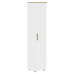 Высокий шкаф колонна с глухой дверью FORTA Белый-Дуб Гамильтон  FHC 40.1 (L/R) (399х404х1965) во Владивостоке