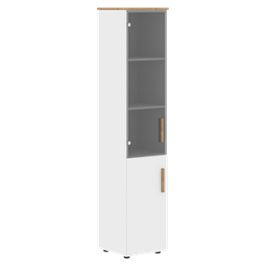 Высокий шкаф колонна с глухой дверью FORTA Белый-Дуб Гамильтон  FHC 40.2 (L/R) (399х404х1965) в Уссурийске