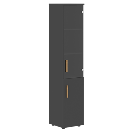 Шкаф колонна высокий с глухой дверью FORTA Черный Графит  FHC 40.2 (L/R) (399х404х1965) во Владивостоке - изображение