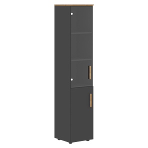 Шкаф колонна высокий с глухой дверью FORTA Графит-Дуб Гамильтон  FHC 40.2 (L/R) (399х404х1965) во Владивостоке