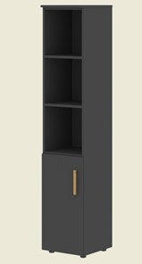 Высокий шкаф колонна с глухой малой дверью левой FORTA Черный Графит  FHC 40.5 (L) (399х404х1965) в Артеме