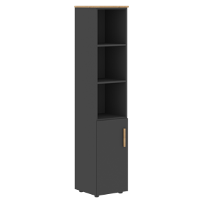 Высокий шкаф колонна с глухой малой дверью левой FORTA Графит-Дуб Гамильтон  FHC 40.5 (L) (399х404х1965) в Находке