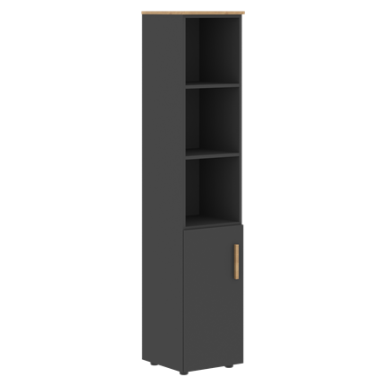 Высокий шкаф колонна с глухой малой дверью левой FORTA Графит-Дуб Гамильтон  FHC 40.5 (L) (399х404х1965) во Владивостоке - изображение