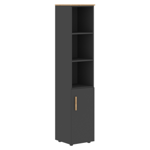 Высокий шкаф с глухой малой дверью  правой FORTA Графит-Дуб Гамильтон  FHC 40.5 (R) (399х404х1965) в Уссурийске