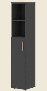 Высокий шкаф колонна с глухой средней дверью левой FORTA Черный Графит  FHC 40.6 (L) (399х404х1965) в Находке