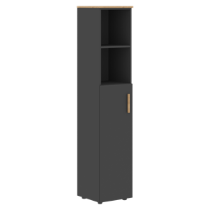 Высокий шкаф с глухой средней дверью  левой FORTA Графит-Дуб Гамильтон  FHC 40.6 (L) (399х404х1965) в Артеме