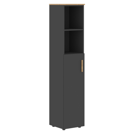 Высокий шкаф с глухой средней дверью  левой FORTA Графит-Дуб Гамильтон  FHC 40.6 (L) (399х404х1965) в Уссурийске - изображение