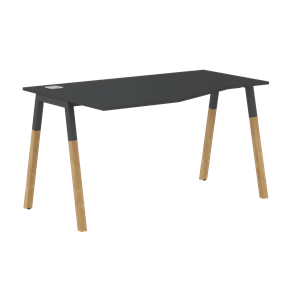 Письменный стол левый FORTA Черный Графит-Черный Графит-Бук  FCT 1367 (L) (1380х900(670)х733) в Артеме