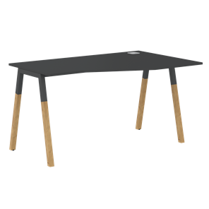 Письменный стол правый FORTA Черный Графит-Черный Графит-Бук FCT 1367 (R) (1380х900(670)х733) в Находке