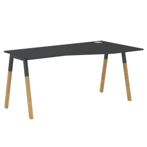 Письменный стол правый FORTA Черный Графит-Черный Графит-Бук FCT 1567  (R) (1580х900(670)х733) в Находке