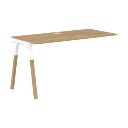Переговорный стол FORTA Дуб Гамильтон-Белый-Бук  FIST 1367  (1380х670х733) в Уссурийске - изображение