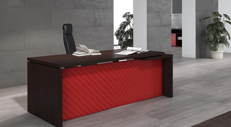 Офисный стол для руководителя TORR LUX TLST 209H 2000х900х750 Венге Магия/ Красный во Владивостоке - изображение 1