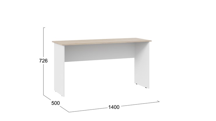 Письменный стол Тип 14, 1400 (Дуб Сонома/Белый Ясень) в Уссурийске - изображение 2