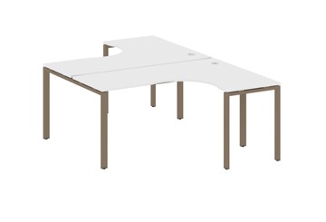 Офисный стол на металлокаркасе Metal System БП.РАС-СА-2.4 Белый/Мокко в Уссурийске