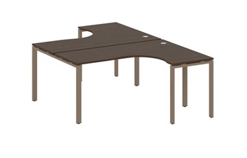 Офисный стол на металлокаркасе Metal System БП.РАС-СА-2.4 Венге/Мокко в Уссурийске