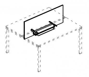 Экран настольный фронтальный для стола 100 с двумя кабель-каналами А4, (105x50x1.8) белый премиум / металлокаркас белый, А4 Б 846 БП в Уссурийске