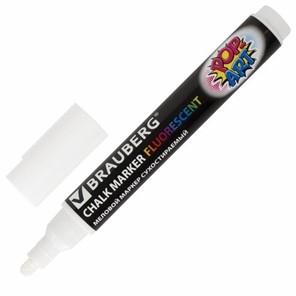 Меловой маркер Brauberg Pop Art, белый, 5 мм в Уссурийске