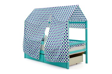 Крыша текстильная для кровати-домика Svogen (круги, мятный, синий) во Владивостоке - предосмотр 1