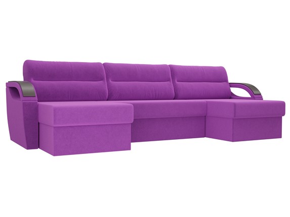 Большой П-образный диван Форсайт, Фиолетовый (микровельвет) во Владивостоке - изображение