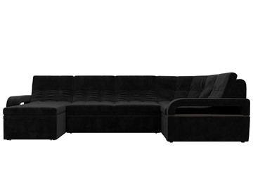 П-образный диван Лига-035, Черный (велюр) в Находке - предосмотр 3