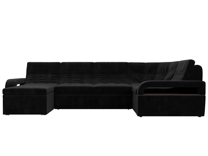 П-образный диван Лига-035, Черный (велюр) в Находке - изображение 3