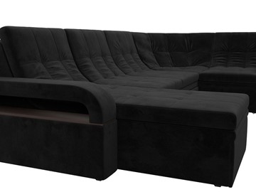 П-образный диван Лига-035, Черный (велюр) в Находке - предосмотр 4