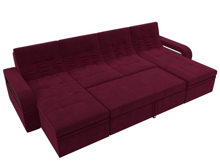 П-образный диван Лига-035 мини, Бордовый (микровельвет) в Уссурийске - изображение 2