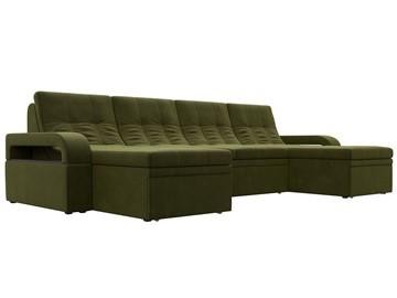 П-образный диван Лига-035 мини, Зеленый (микровельвет) в Уссурийске - предосмотр